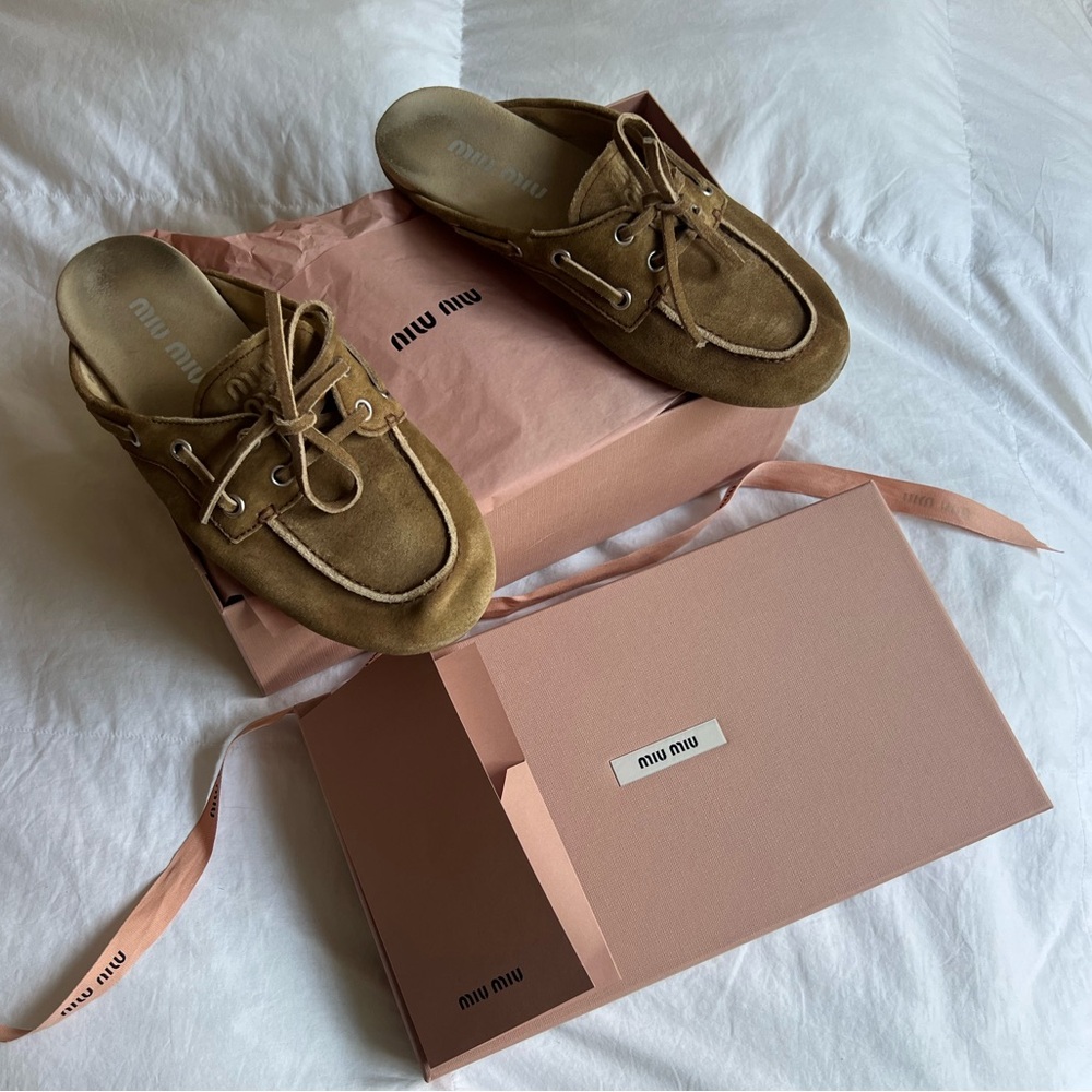 Miu Miu Faded Suede Mules